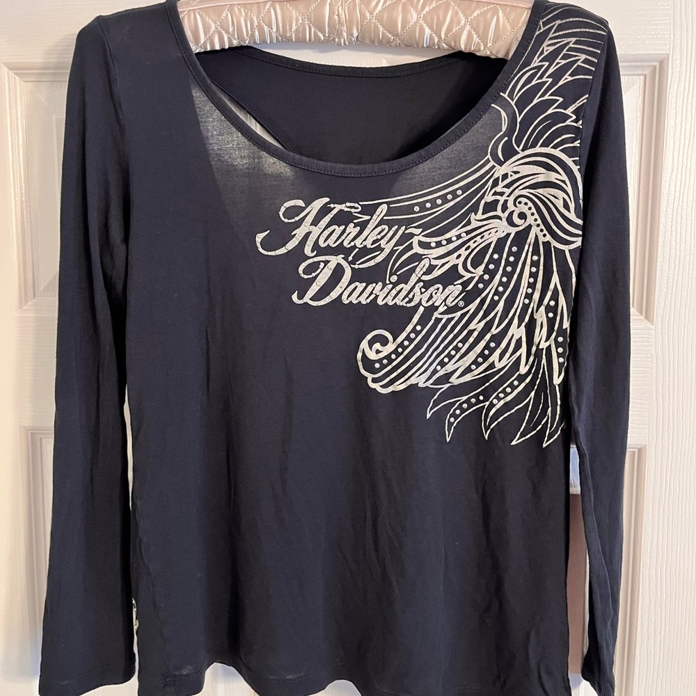 Harley Davidson long sleeve t-back top